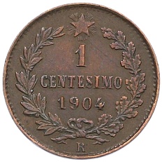 1 чентезимо 1904 года Италия — Фото №1