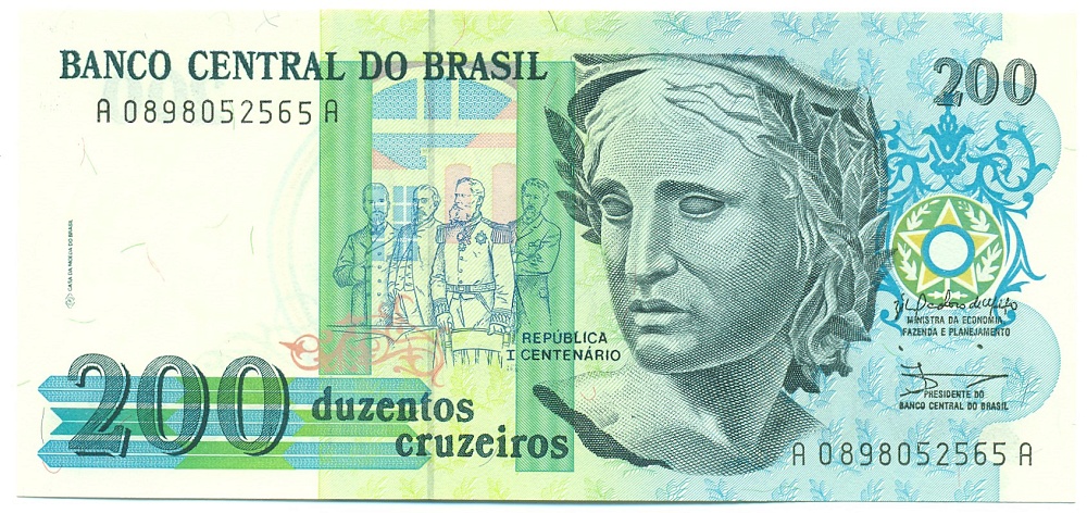 200 крузейро 1990 года Бразилия — Фото №1