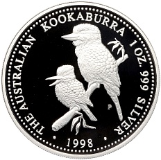 1 доллар 1998 года Австралия «Австралийская кукабара» — Фото №1