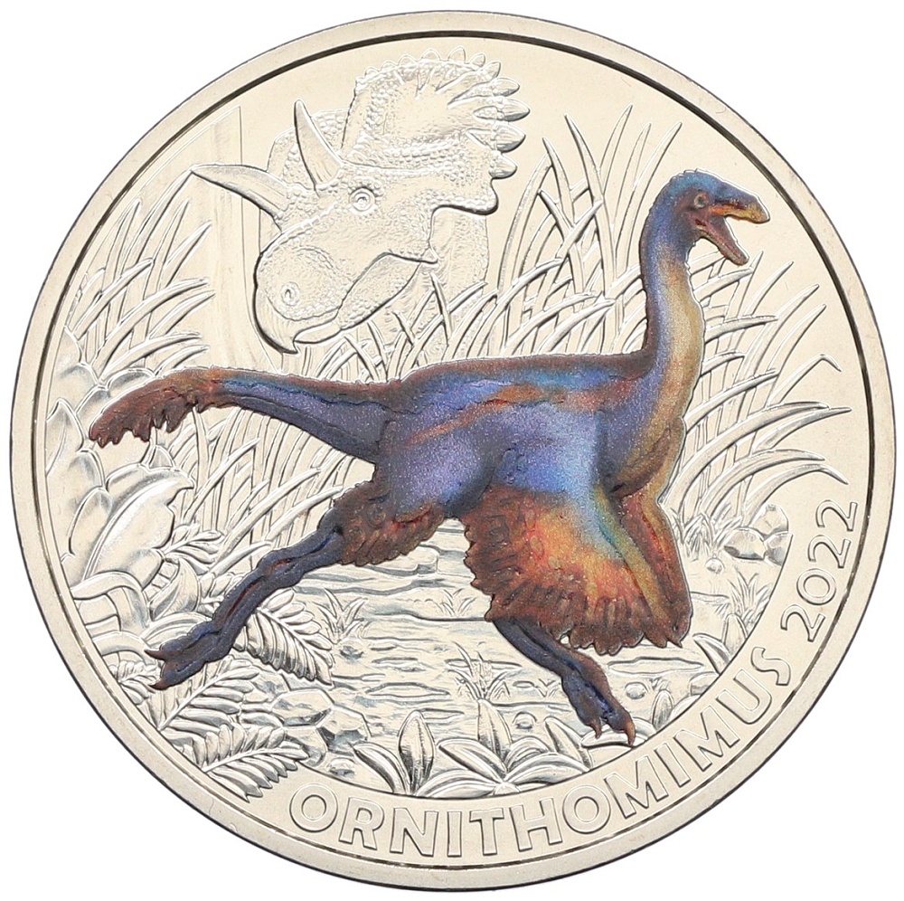 3 евро 2022 года Австрия «Супер динозавры — Орнитомим» — Фото №1