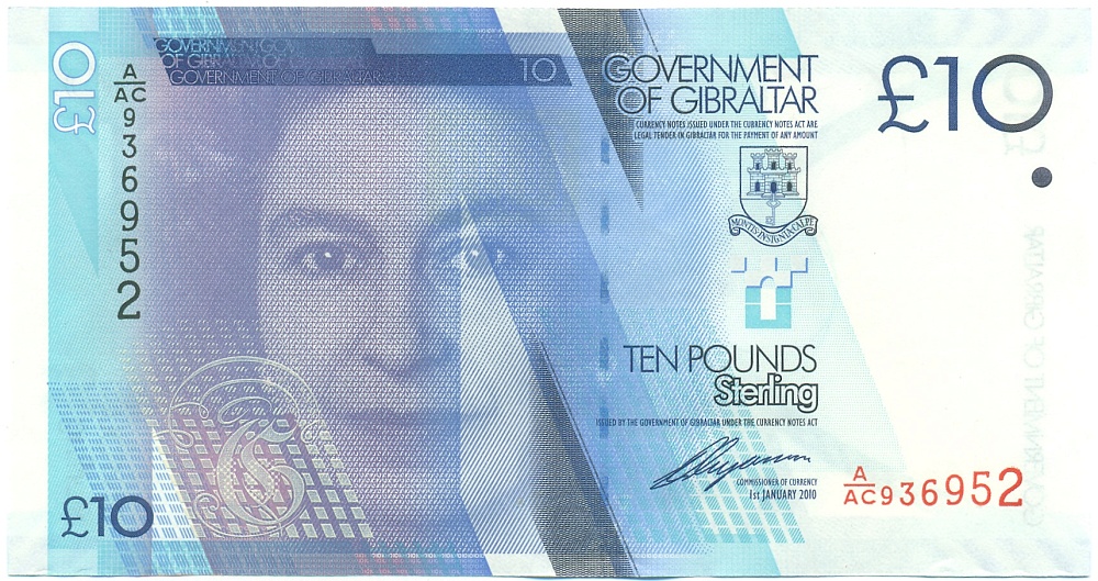 10 фунтов стерлингов 2010 года Гибралтар — Фото №1