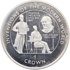 1 крона 1995 года Остров Мэн «Изобретения современного мира — Фокс Тальбот, фотография» — Фото №1