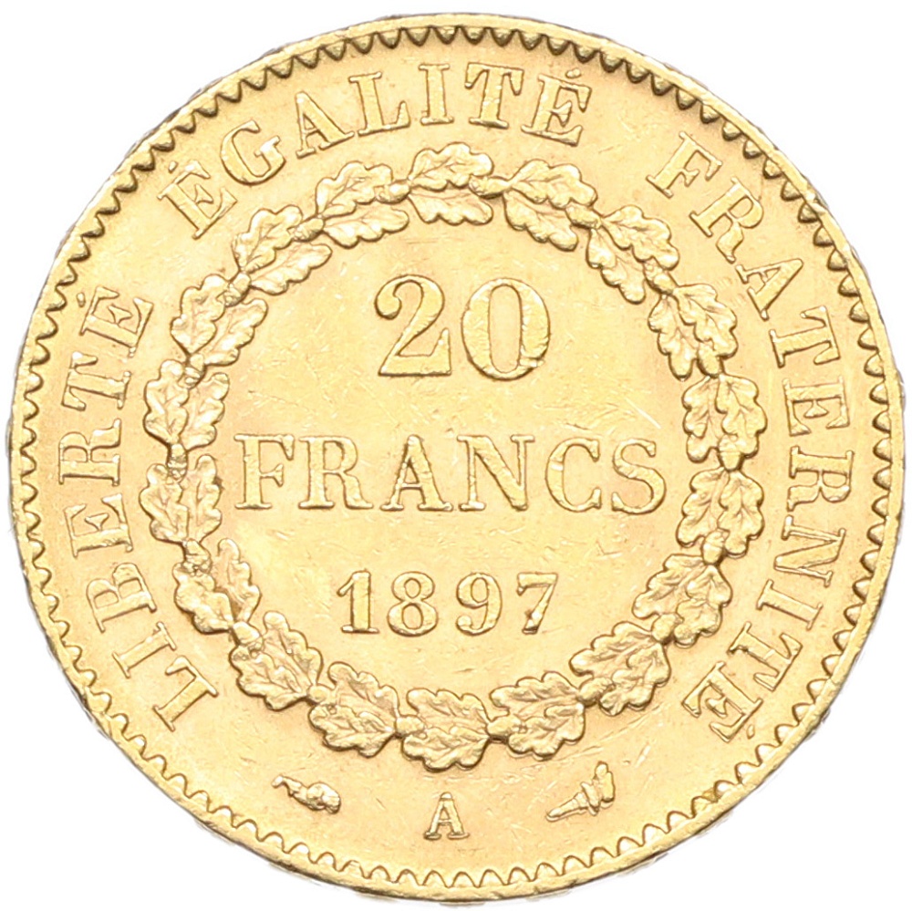 20 франков 1897 года Франция — Фото №1