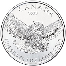 5 долларов 2015 года Канада «Хищники — Виргинский филин» — Фото №1