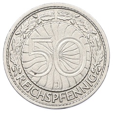 50 рейхспфеннигов 1927 года J Германия — Фото №2