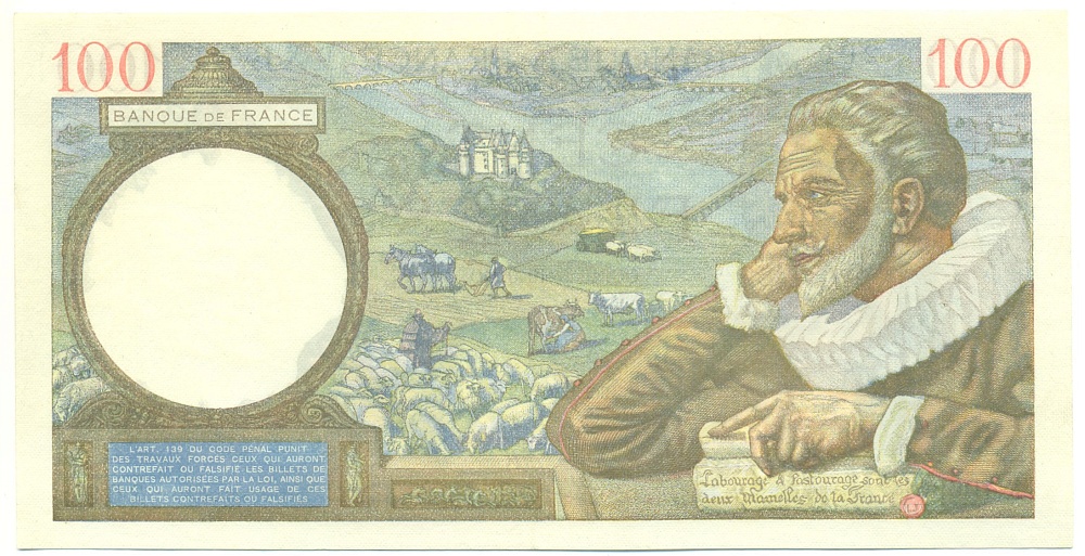 100 франков 1940 года Франция — Фото №2