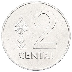 2 цента 1991 года Литва — Фото №2