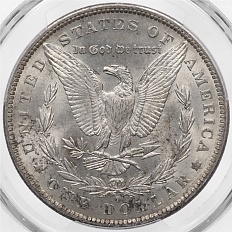 1 доллар 1884 года О США «Доллар Моргана» в слабе PCGS (MS63) — Фото №2