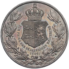 2 талера 1856 года Брауншвейг «25 лет правлению герцога Вильгельма» — Фото №2