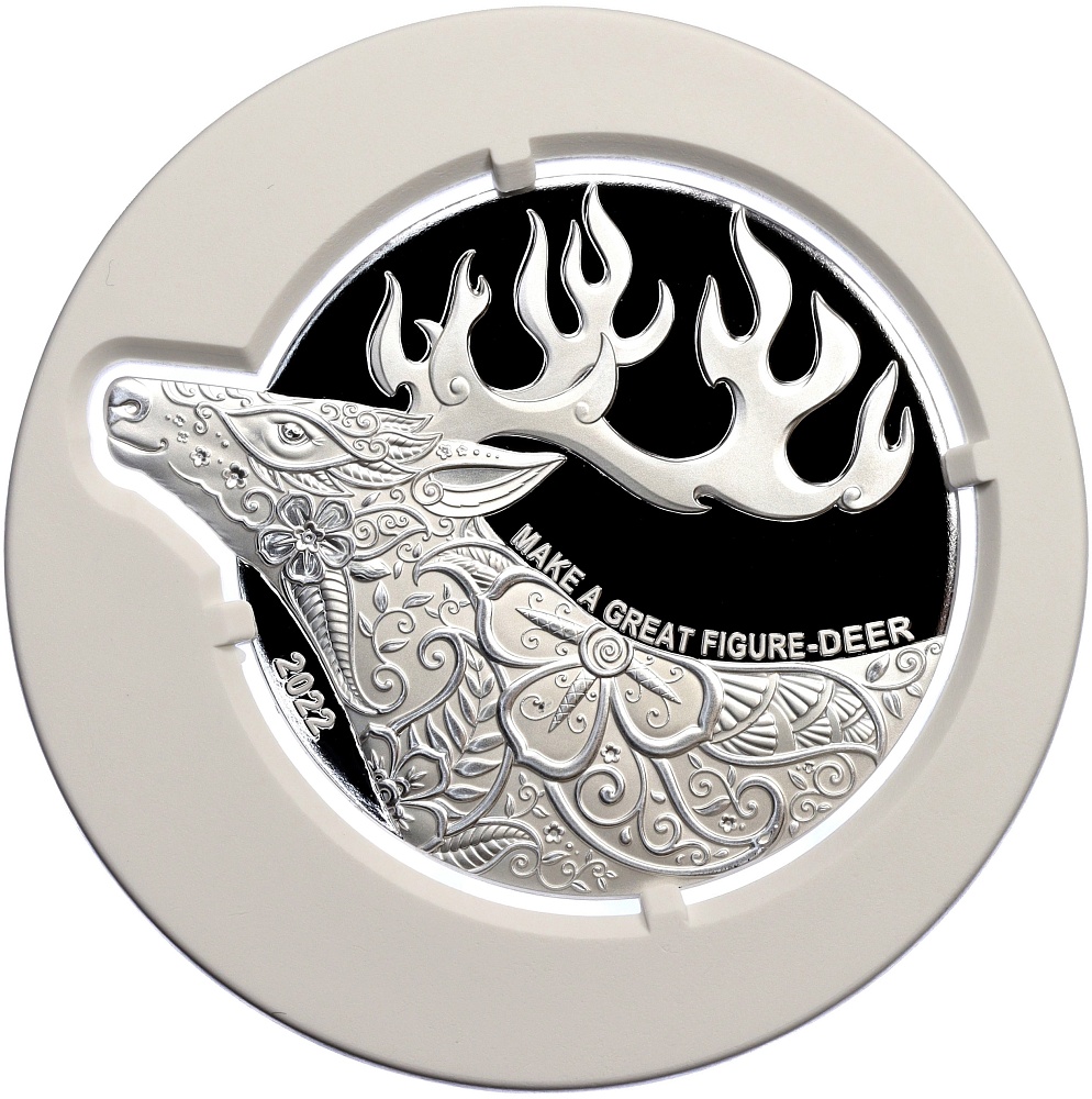 2 доллара 2022 года Ниуэ «Создать великолепную фигуру — Олень» — Фото №1