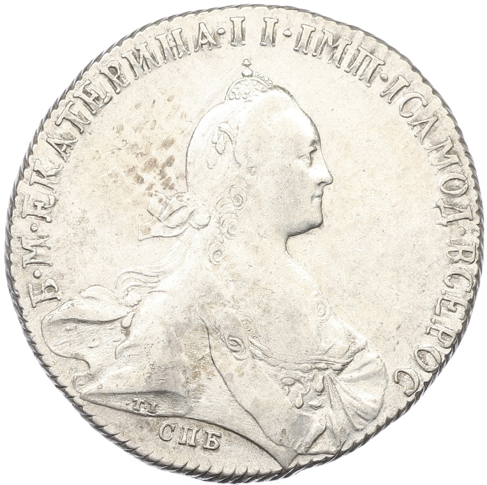 1 рубль 1772 года СПБ ТI ЯЧ Российская Империя (Екатерина II) — Фото №1