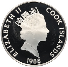 50 долларов 1988 года Острова Кука «Великие исследователи — Роберт Пири» — Фото №2
