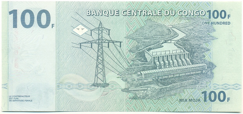 100 франков 2007 года Конго (ДРК) — Фото №2
