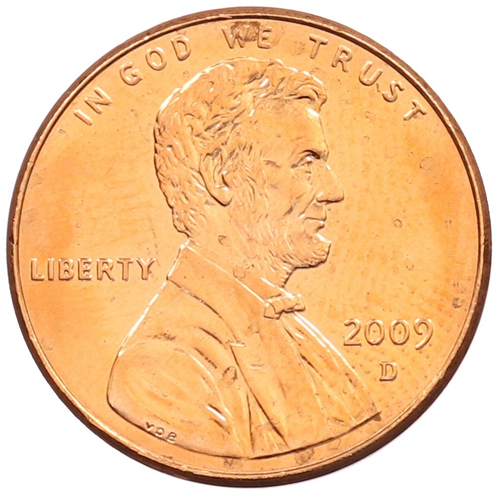 1 цент 2009 года D США «200 лет со дня рождения Авраама Линкольна — Президентство в Вашингтоне» — Фото №2