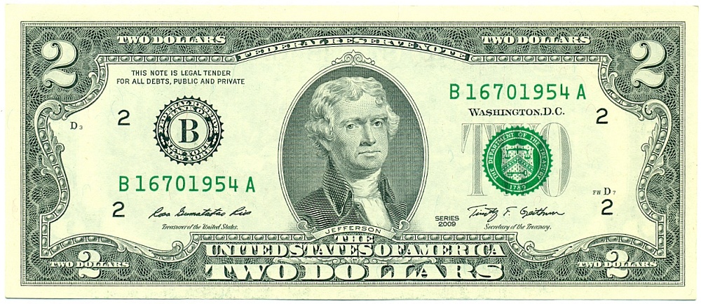 2 доллара 2009 года США — Фото №1