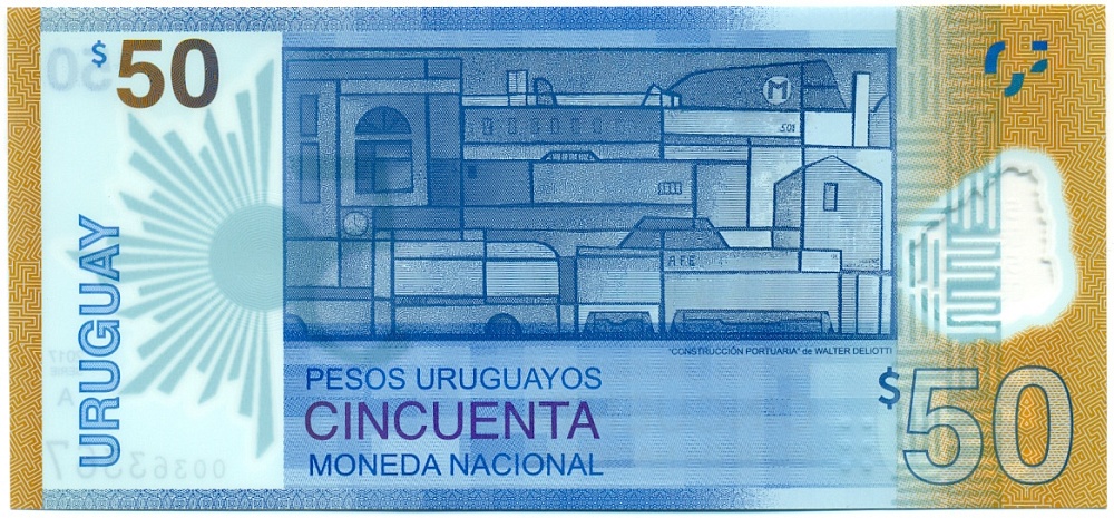 50 песо 2017 года Уругвай — Фото №2
