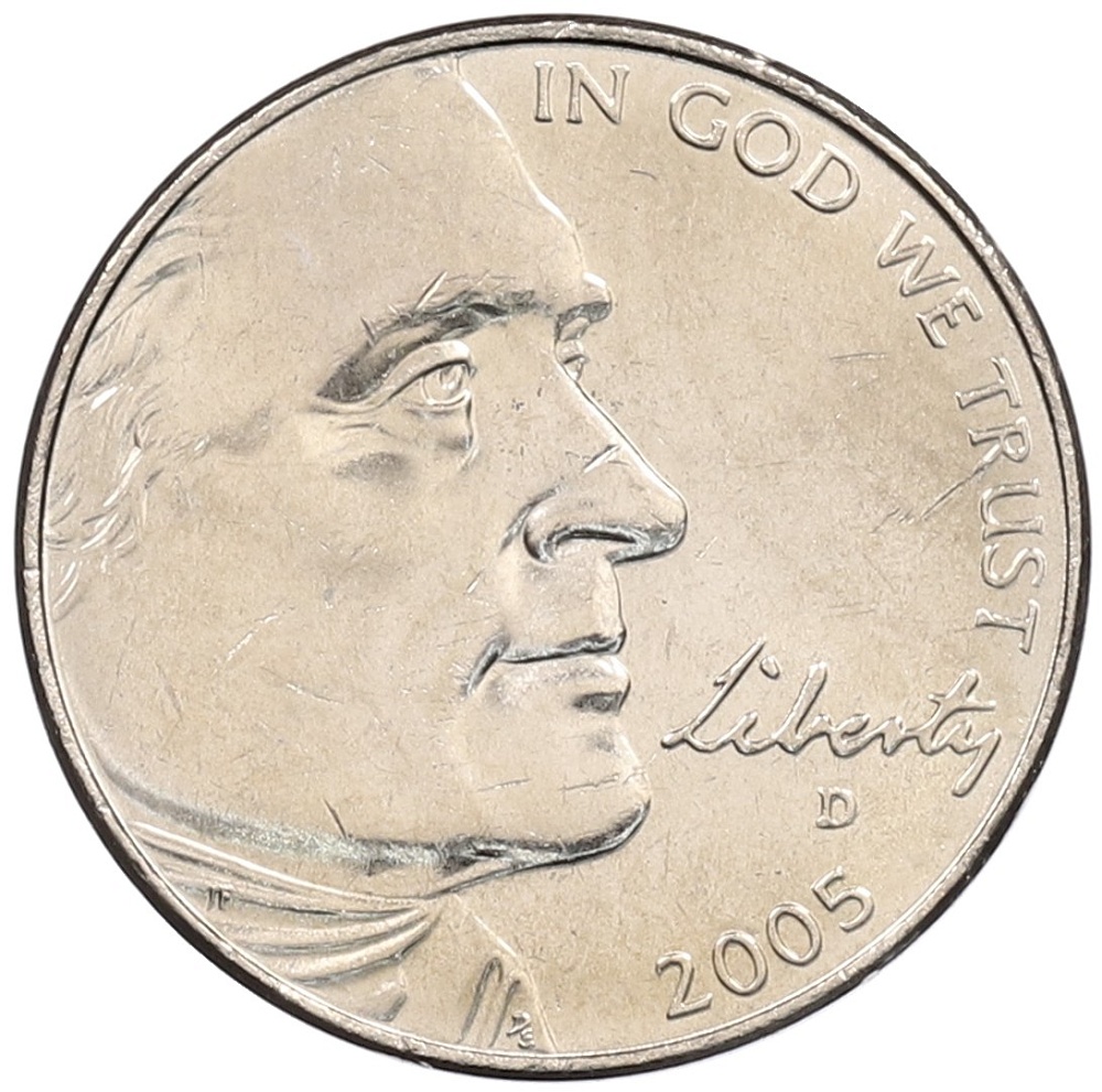 5 центов 2005 года D США «200 лет экспедиции Льюиса и Кларка — Бизон» — Фото №2