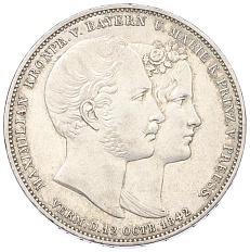 2 талера 1842 года Бавария «Брак наследного Принца Баварии и Мари» — Фото №1