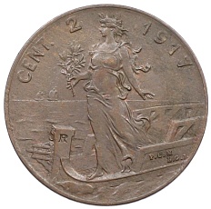 2 чентезимо 1917 года Италия — Фото №1