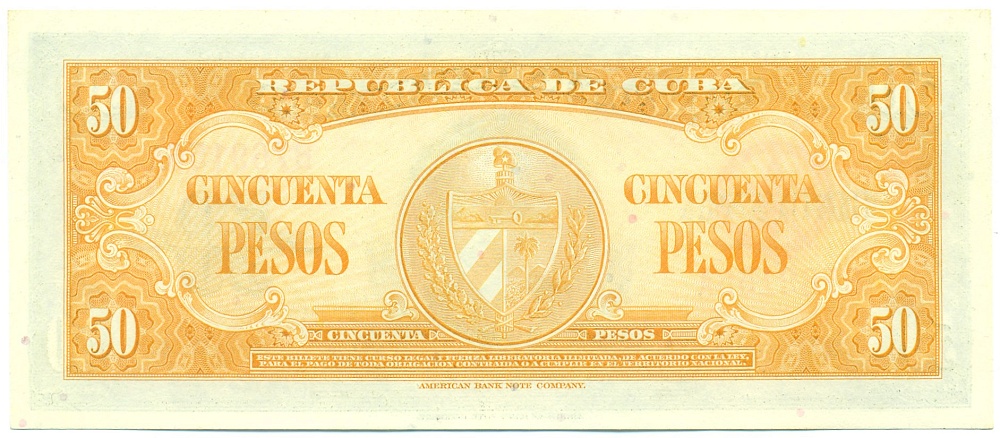 50 песо 1958 года Куба — Фото №2
