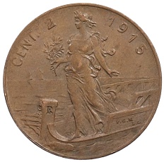2 чентезимо 1915 года Италия — Фото №1