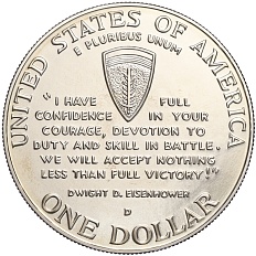 1 доллар 1993 года D США «50 лет высадке союзников в Нормандии» — Фото №2