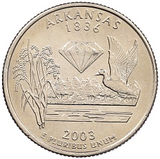 1/4 доллара (25 центов) 2003 года D США «Штаты и территории — Арканзас» — Фото №1