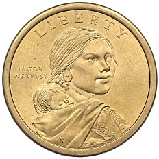1 доллар 2009 года (P) США «Коренные американцы (Сакагавея) — Три основные сельскохозяйственные культуры индейцев» — Фото №2