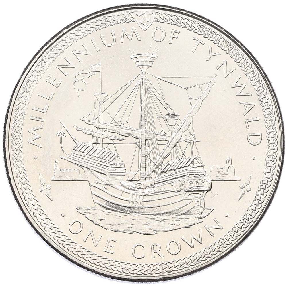 1 крона 1979 года Остров Мэн «1000 лет Тинвальду — Каракка» — Фото №1