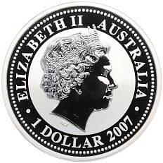1 доллар 2007 года Австралия «Китайский гороскоп — Год быка» (Позолота) — Фото №2