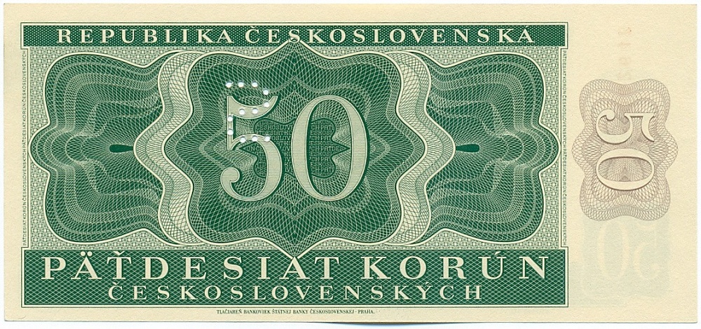 50 крон 1950 года Чехословакия (ОБРАЗЕЦ) — Фото №2