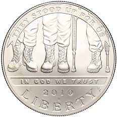 1 доллар 2010 года W США «Инвалиды войны» — Фото №1