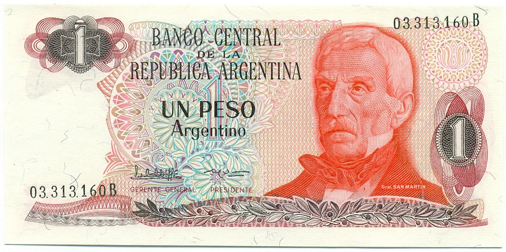 1 песо 1984 года Аргентина — Фото №1
