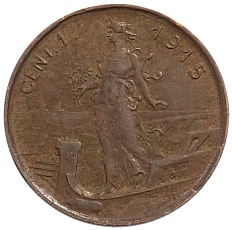 1 чентезимо 1915 года Италия — Фото №1