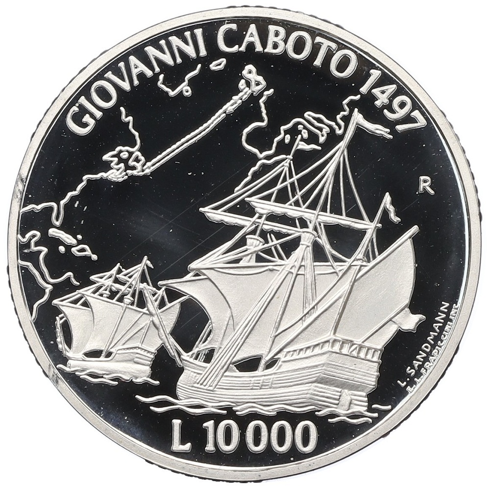 10000 лир 1997 года Сан-Марино «Джон Кабот» — Фото №1