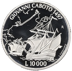 10000 лир 1997 года Сан-Марино «Джон Кабот» — Фото №1