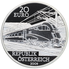 20 евро 2009 года Австрия «Австрийская железная дорога — OBB 1189 Krokodil» — Фото №1
