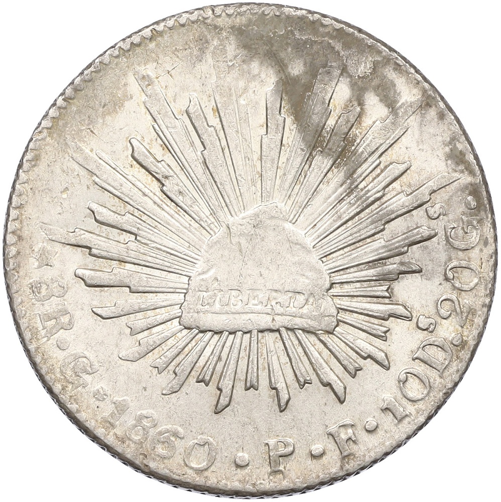 8 реалов 1860 года Испанская Мексика — Фото №1