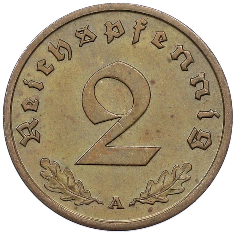 2 рейхспфеннига 1938 года А Германия — Фото №2