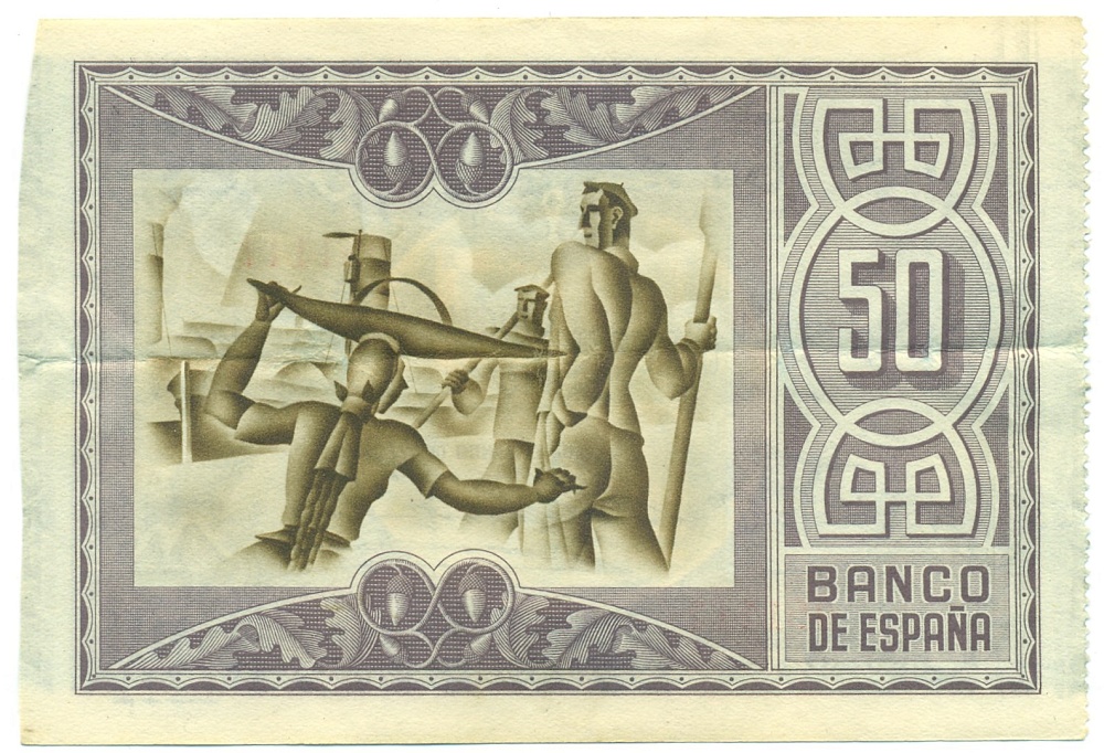 50 песет 1937 года Испания (Бильбао) — Фото №2