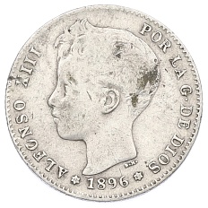 1 песета 1896 года Испания — Фото №1