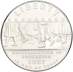 1 доллар 2007 года Р США «Десегрегация в образовании — школа в Литл-Рок» — Фото №1