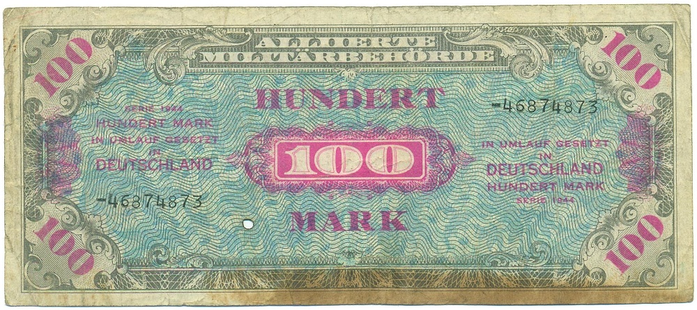 100 марок 1944 года Германия (Выпуск Союзного коммандования) — Фото №1