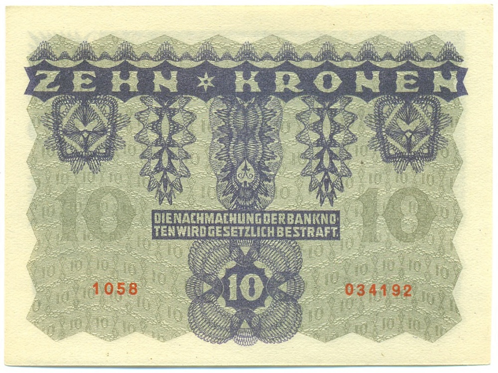 10 крон 1922 года Австрия — Фото №2