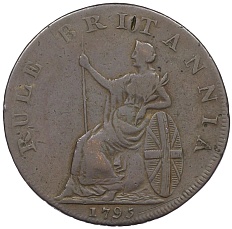 Токен 1/2 пенни 1795 года Великобритания — Хэмпшир (город Питерсфилд) — Фото №2