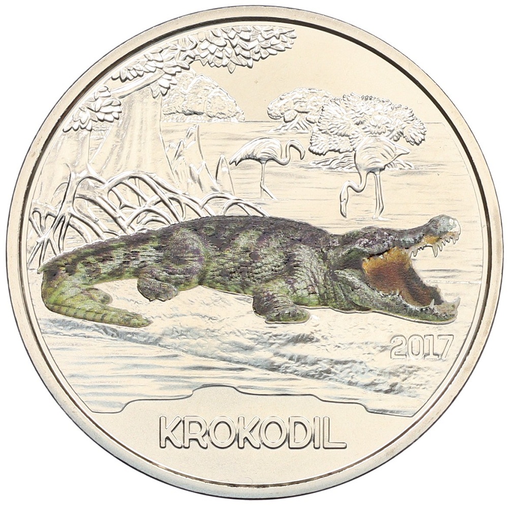 3 евро 2017 года Австрия «Животные со всего мира — Крокодил» — Фото №1