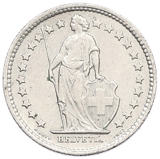1/2 франка 1960 года Швейцария — Фото №2