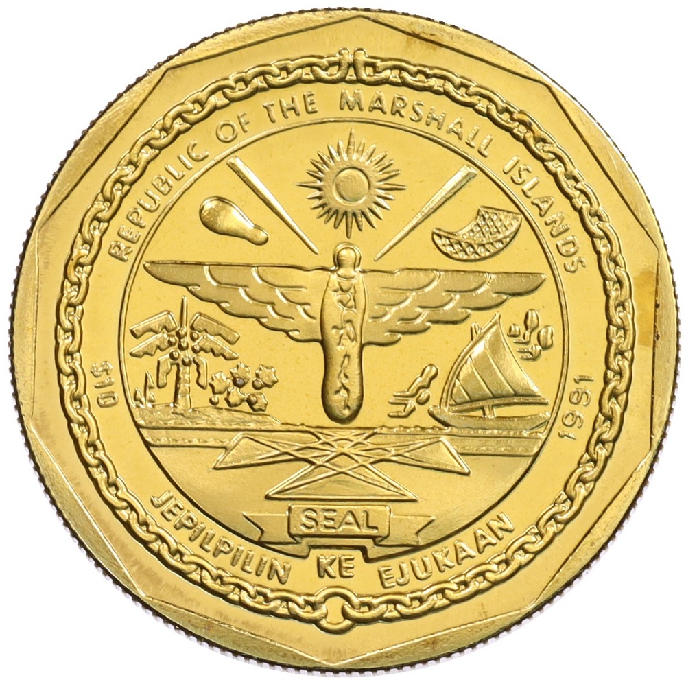 10 долларов 1991 года Маршалловы Острова «Самолеты Второй Мировой войны — Lockheed P-38 Lightning» — Фото №2