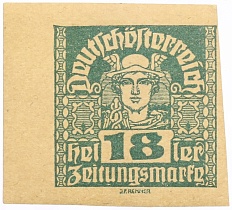 Почтовая марка 18 геллеров 1921 года Австрия — Фото №1