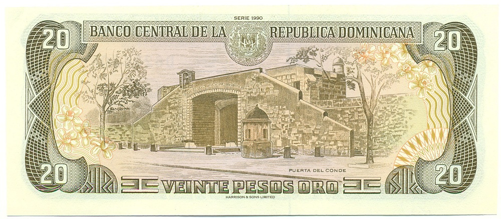 20 песо 1990 года Доминиканская республика — Фото №2